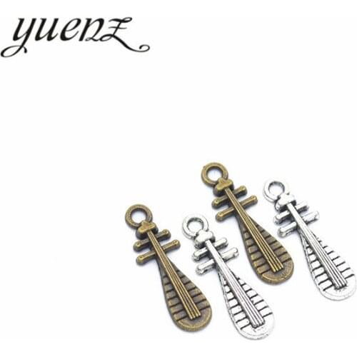 YuenZ 20pcs lute Charms Tibetan Silver Bronze Pendants Antique Charm Jewelry Making DIY Handmade Craft 24*8mm P113