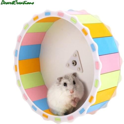 Newly Colorful Pet Hamster Running Disc Toy Silent Rotatory Jogging Wheel Pet Sports Wheel Toys Cage Accessories
