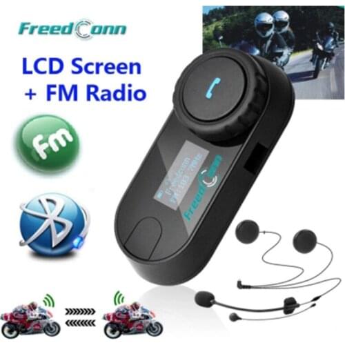 New Updated Version!! Motorcycle Motorbike BT Bluetooth Multi Interphone Headset Helmet Intercom T-COM LCD Screen FM Radio