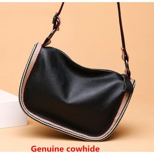 New Womens Genuine Leather Shoulder Bag Fashion Ladies Crossbody Bag Luxury Natural Cowhide Handbags Female Messenger Tote Bag