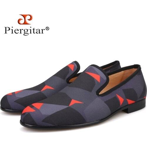 Piergitar 2019 new Handmade Mixed colors Camouflage mens classic loafers Fashion Party and Banquet mens casual shoes plus size