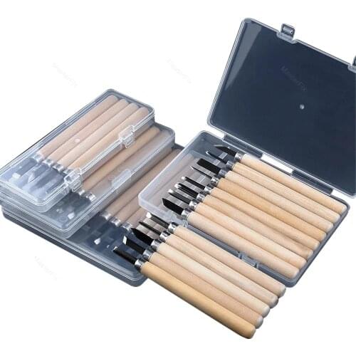 LUXIANZI Wood Carving Chisel Knife Multi Purpose DIY Woodcut Knife Sculpture Set Woodworking Pottery Ceramic Clay Hand Tools