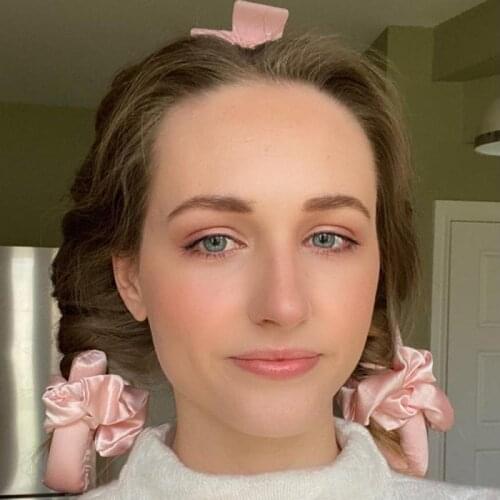 Heatless Curling Rod Headband Hair Rollers With Hair Claw Clip Silk Curling Ribbon Soft Headband Hair Curlers DIY Hair Styling