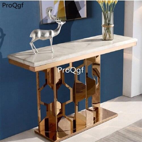 Prodgf 1 Set 120*40*95cm Marble Corner Console Table