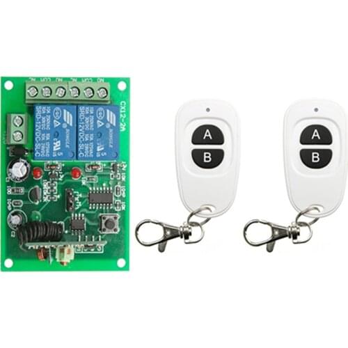 433 MHz rf Remote Control DC 12V 24V 10A 2CH Relay Receiver for universal garage/door/Light/LED/Fanner/motor/Signal transmission