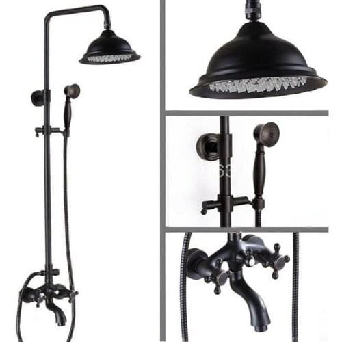 Luxury Rain Shower Set Oil Rubbed Bronze Waterfall Bathroom Tub Bathtub Faucet with Hand Shower Spray ars450