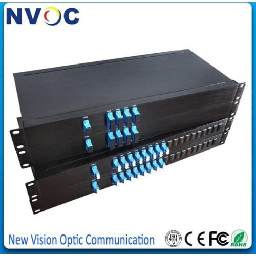 1U 19" Rack 8+1CH CWDM Mux+Demux Al Rack,Dual Fiber SC/UPC 1470nm-1610nm,Fiber Optic 8Channel CWDM Mux Demux Rack