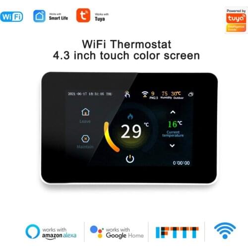 WiFi Thermostat Touchable Programmable Water Gas Boiler Heating Thermostat Smart Termostato Touch color screen Echo Google Home