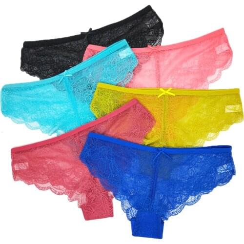 12PCS/Lot Sexy Lace Womens Panties Seamless Lingerie Transparent Briefs Female Girl Underwear Female Underpants Panty Intimates