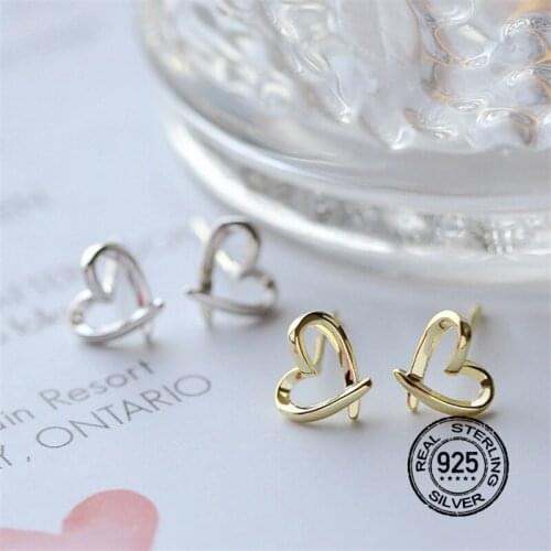 S925 Silver Needle Earrings For Women Set Gold Cross Heart-Shaped Mini Cute Temperament Korean Fashion Personality Wild INEFFA