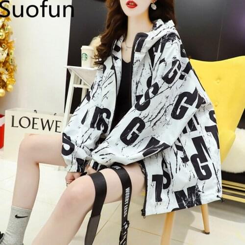Suofun Loose Casual Hood Frock Coat Womens Spring And Autumn 2021 New Spring Versatile Net Red Fried Street Baseball Cardigan