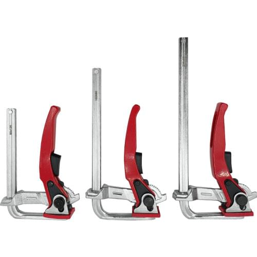 1PC Tools Heavy Duty Steel Ratcheting F Clamp Bar Quick Release For MFT Guide Rail System Woodworking Clamping Pressure