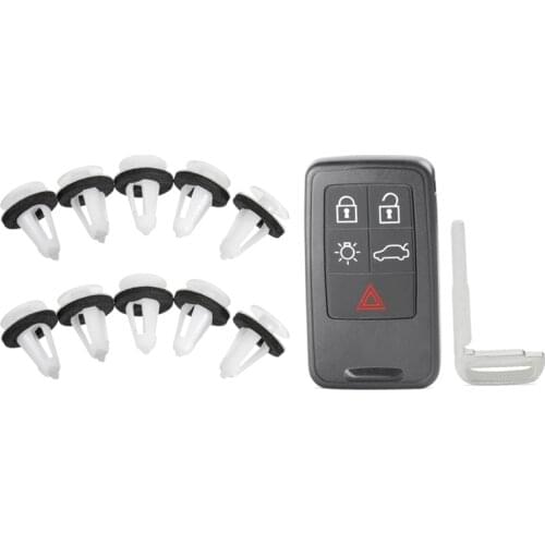 10 Pcs Car Body Side Door Trim Card Fastener Retainers Panel Clamp Clips & 1 Pcs Car 5 Button Smart Remote Key
