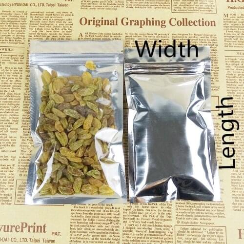 12*19cm Thicken Half Clear Aluminum Foil Bags Snack /Food Packaging Bags Sealed Ziplock Bag Wholesale