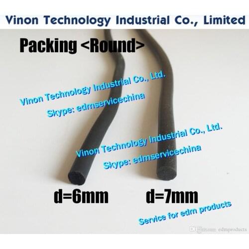 3087032 edm Packing Round D6mm 3032013, 431169, 433065A Sodic Tank seal strip 6mm for Slide Plate (the price is sold in meter)