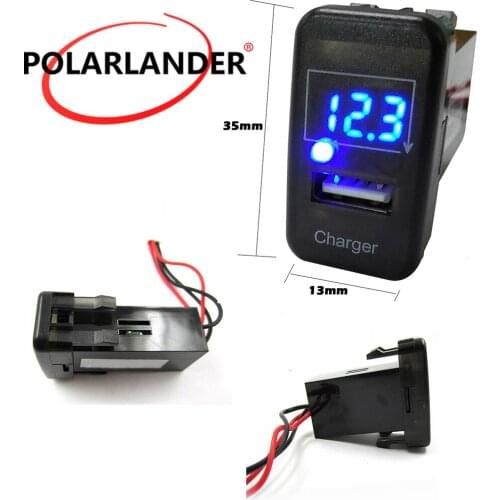 5V 2.1A USB Interface Socket Car Charger LED light Adapter for Nissan