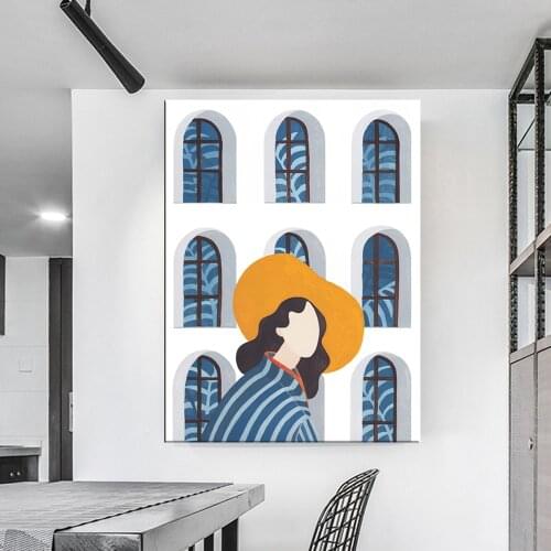 Abstract Fashion Girl Oil Painting On Canvas Wall Art Home Decor Picture Modern Living Room Decoration No Framed