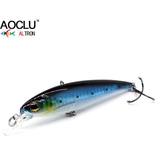 AOCLU new wobblers 100mm 12.5g Sinking Hard Bait Minnow Depth 1m fishing lure VMC hooks 6 colors tackle Quality Hot sale