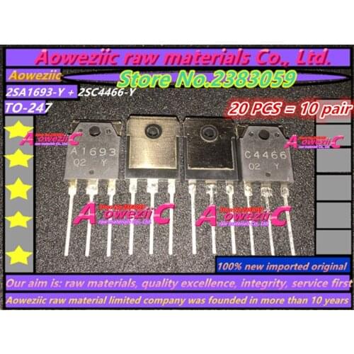 Aoweziic 100% new imported original 2SA1693-Y 2SC4466-Y 2SA1693 2SC4466 A1693 2SC4466 TO-247 Power Amplifier Transistor