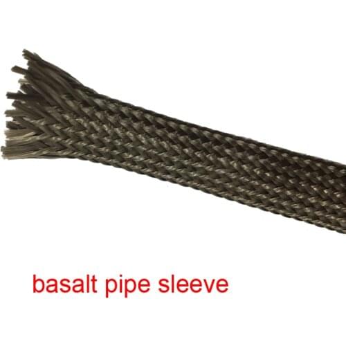 2mm to 50mm basalt pipe sleeve basaltic casing Fire retardant sheath Heat resistant wear-resistant Fiber braided net tube