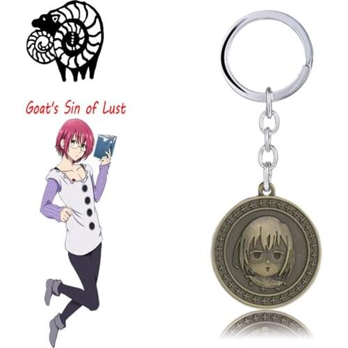 The Seven Deadly Sins Keychain Nanatsu No Taizai Gowther Diane Escanor Ban Goats Sin of Lust Tattoos Key Ring Jewelry Key Chain