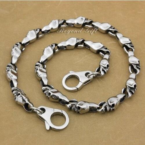 Punk Fashion Waist Pendant Solid 316L Stainless Steel Cool Mens Biker Domineering Skull Wallet Chain 5T006WC -- 14"~36"