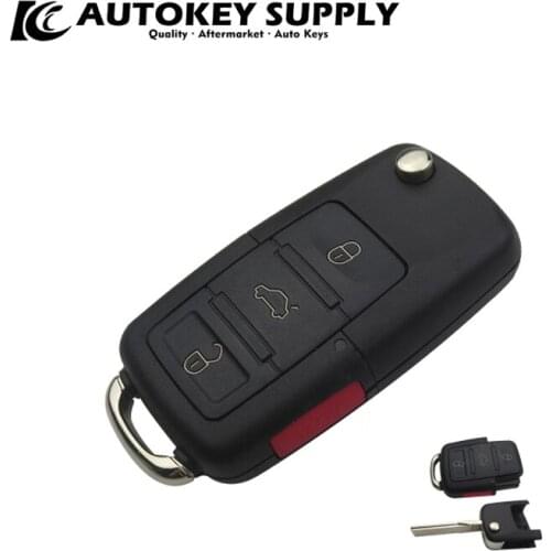 FORVW A8 3+1 Buttons Remote Flip Key Shell AKVWF103