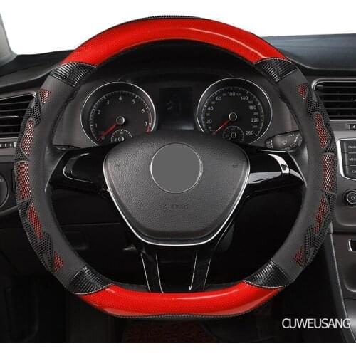 CUWEUSANG Carbon Fiber Leather Car Steering Wheel Cover For Hondas Civics CRV BRV Fit Jazz Accords City Freed Mobilio Stream