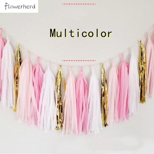 DIY Colorful Paper Tassels Wedding Birthday Party Bobo Ball Decoration Flower Banner Home Decor Tissue Baby Shower Decorations