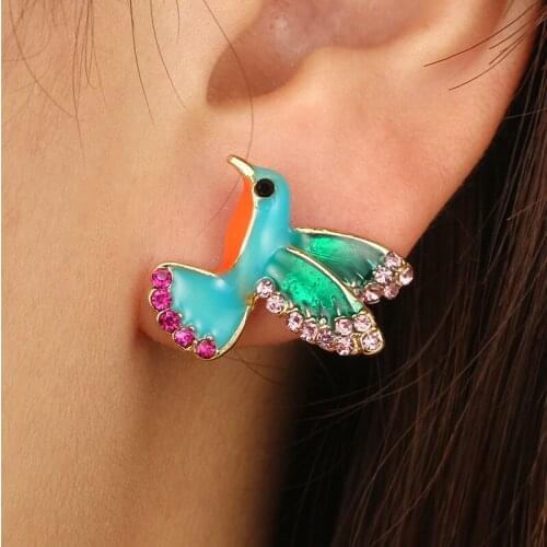 Sweet dripping bird earrings fashion cute fresh handmade animal earring party elegant gift