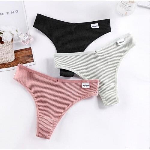 G Strings Thongs Cotton Underwear Women Comfortable Casual T Back Female Solid Color Low Waist Panties Intimate Sexy Lingerie