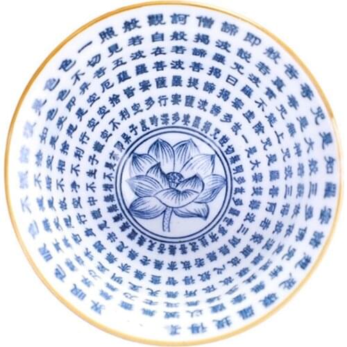 Ceramic Heart Sutra Tea Cup Porcelain Leaf Master Teacup Creative Zen Buddha Office Water Mug Home Decor Accessories Drinkware