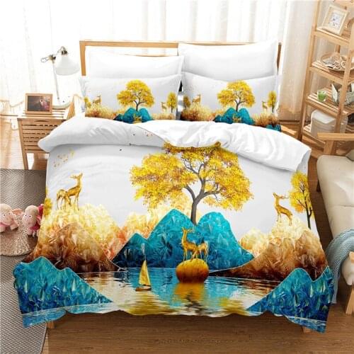 Woods Deer Bedding Set Duvet Cover Set 3d Bedding Digital Printing Bed Linen Queen Size Bedding Set Fashion Design