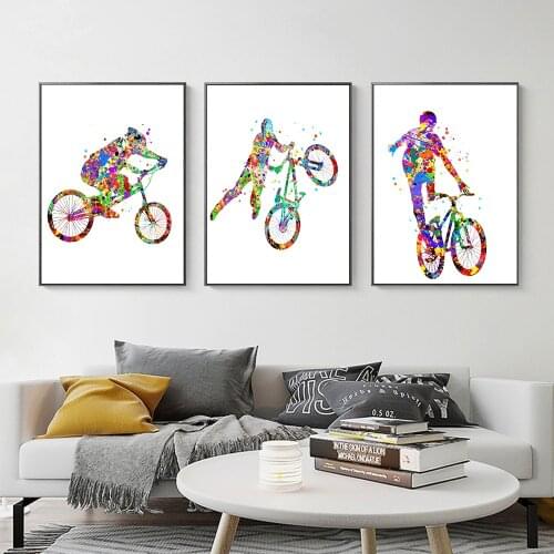 Colorful Mosaic Bike Art Picture Nordic Abstract Canvas Painting Wall Art Posters and Prints For Living Room Unique Home Decor