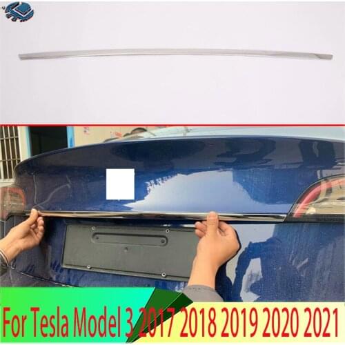 For Tesla Model 3 2017 2018 2019 Stainless Steel Rear Boot Door Trim Cover Trunk Lid