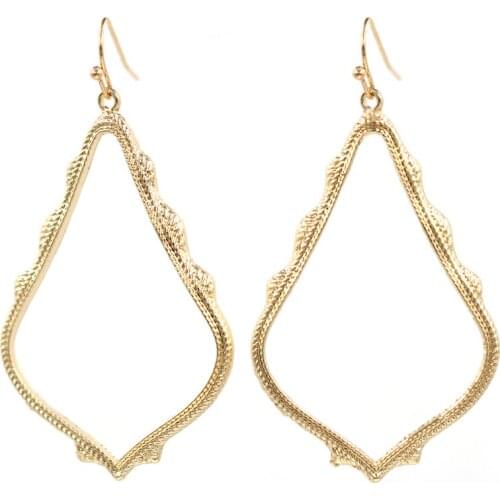 2020 Hot Selling 3 Size Water Drop Cutout Dangle Earrings High Polish Teardrop Women Fashion Gift Fashion Jewelry Wholesale