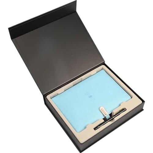 Magnetic U Disk Drive Buckle PU Leather Agenda Notebook Wireless Charging Custom Planner Notebooks Organizer