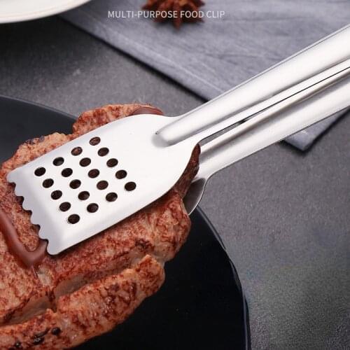 Stainless Steel BBQ Tongs Buffet Food Salad Fruits Cake Egg Tart Tongs Grill Clip Clamp Serving Kitchen Cooking Barbecue Tools