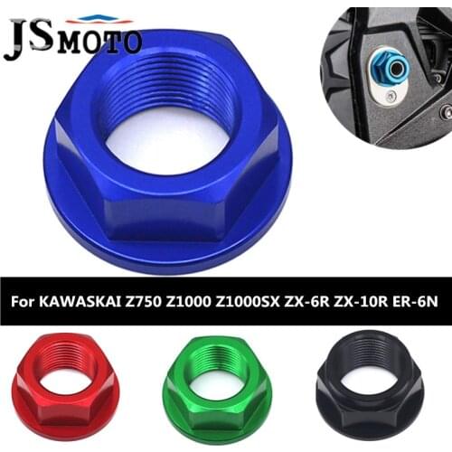 Motorcycle CNC Swing Arm Pivot Shaft Nut Screw Bolt pad For KAWASAKI Z750 Z 750 Z1000 Z1000SX ER-6N ZX-6R ZX-10R YZF-R1 R1