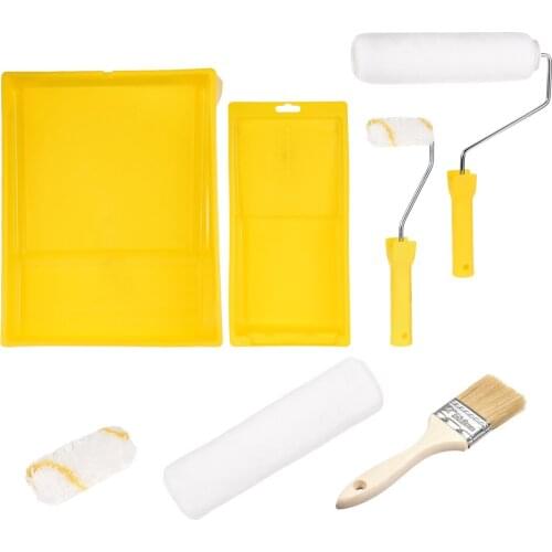 Uxcell Paint Roller Kit,3 in / 9 in Roller for Household Wall Painting Treatment with Tray and Brush to Paint Trim Door ect