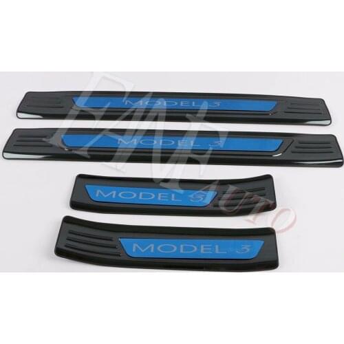 Stainless Steel Inner Outer Door Sill Scuff Plate Guard Sills Protector Trim For TESLA MODEL 3 2018 2019 2020