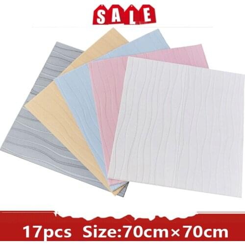 17PCS 3D Wall Panels Interior Decoration waterproof Hotel Bedroom Wall Sticker Apartment Self-Adhesive Wallpaper for living room