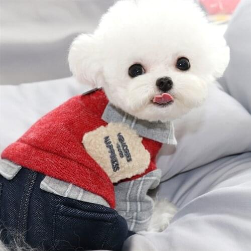 New Winter Four-legged Dog Clothes Pure Color Pomeranian Warm Sweater Fashion Dog Pullover Jumpsuits Pet Products