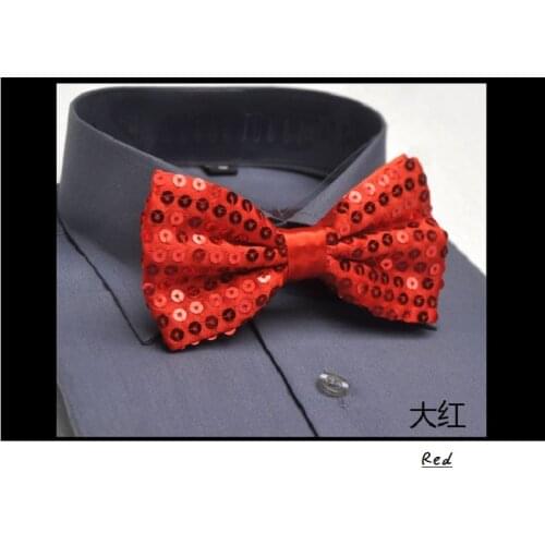 2019 Sequin Solid color Bow tie for men Thick Women Show Wedding Party Bowtie