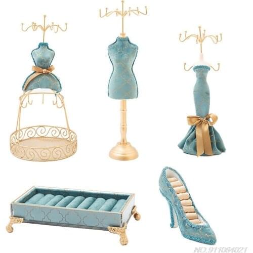 Jewelry Organizer Hanging Retro Peacock Blue Bronzing Jewelry Stand Display Decoration Stand Gift Window Display A26 Wholesales