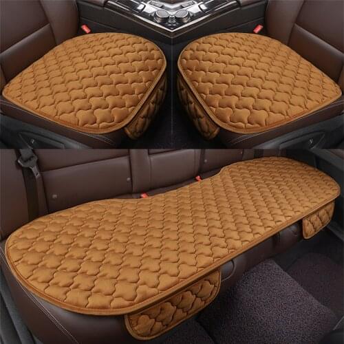Plush Car Seat Cover Universal Front Back Rear Warm Velvet Cutton Cushion Pad Non-Slip Washable Plush Automobiles Seat Protector