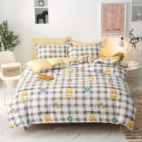 Neutral Style Cute Dog100% Polyester Bedlinen Comforter Cover Duvet Cover Flatsheet Pillowcases for Bedroom Decor