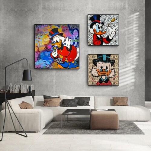 Disney Anime Cartoon Canvas Painting Donald Duck Poster Graffiti Posters and Modern Prints Wall Art Pictures for Room Decoration