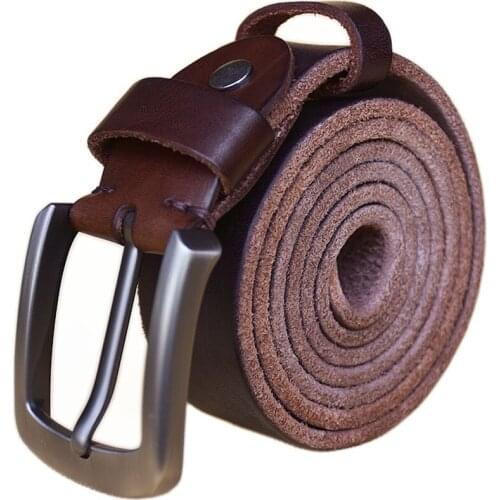 Cowskin Mens Belt Jeans Luxury Genuine Leather Trouser Waist Belts Male Luxury Designer Automatic Buckle Gift for Men Black New