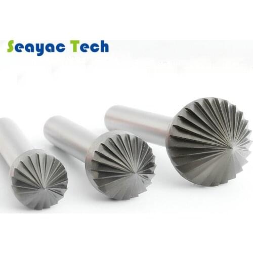 Conical Alloy Rotary Boring Tool 90 degree Tungsten Steel Hard Wood Carving Tool K-type Milling Cutter Black Steel Grinding Head